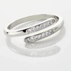 Bague Ajustable Mendel Argent Blanc Oxyde De Zirconium -Garmin Soldes FADFBZW1TK view3