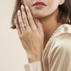 Bague Argent Blanc Ainslie Oxyde De Zirconium -Garmin Soldes FADFBZW1WW model0