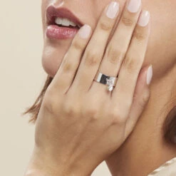 Bague Argent Blanc Ainslie Oxyde De Zirconium -Garmin Soldes FADFBZW1WW model1