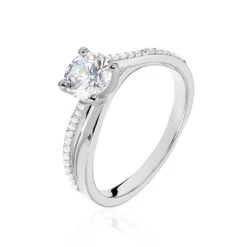Bague Precious Argent Blanc Oxyde De Zirconium