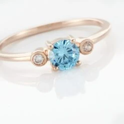 Bague Solitaire Shir Argent Rose Oxyde De Zirconium -Garmin Soldes FADFRZB007 view3