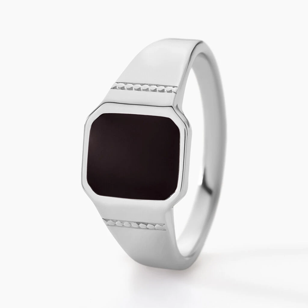 Chevalière Argent Blanc Djulian Email 4 Chevalière Argent Blanc Djulian Email – Image 2