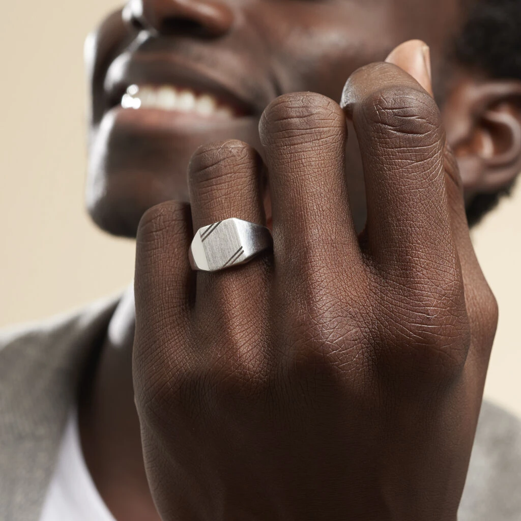 Chevalière Daniel Argent Blanc 8 Chevalière Daniel Argent Blanc – Image 6