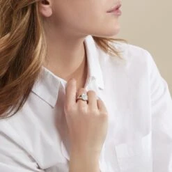 Chevalière Aracely Argent Blanc Nacre Oxyde De Zirconium -Garmin Soldes FAHFBX2001 model0