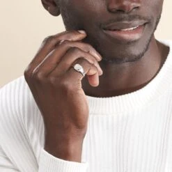 Chevalière Kaden Argent Blanc Oxyde De Zirconium Noir -Garmin Soldes FAHHAZN001 model0