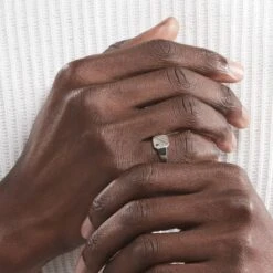 Chevalière Kaden Argent Blanc Oxyde De Zirconium Noir -Garmin Soldes FAHHAZN001 model1