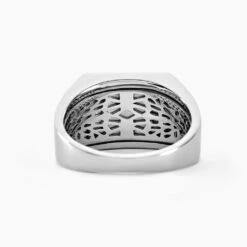 Chevalière Argent Blanc Christoffer Email -Garmin Soldes FAHHBW0348 view2