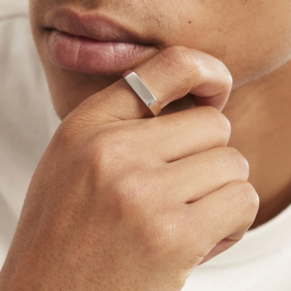 Chevalière Melvin Argent Blanc 8 Chevalière Melvin Argent Blanc – Image 6