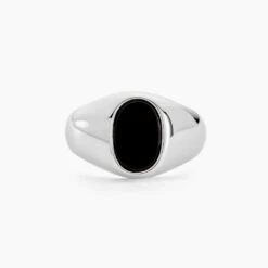 Chevalière Amaurie Argent Blanc Onyx