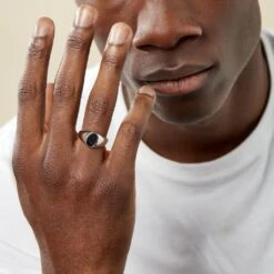 Chevalière Amaurie Argent Blanc Onyx -Garmin Soldes FAHHBXN107 model0