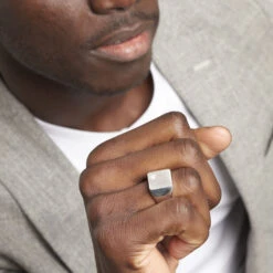 Chevalière Nataniel Argent Blanc Oxyde De Zirconium -Garmin Soldes FAHHBZW010 model0