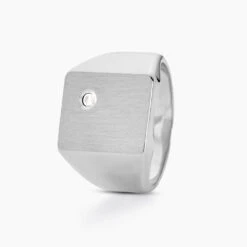 Chevalière Nataniel Argent Blanc Oxyde De Zirconium -Garmin Soldes FAHHBZW010 view1