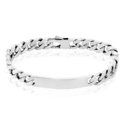 Bracelet Identité Casper Maille Gourmette Argent Blanc