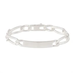 Bracelet Identité Vila Maille Alternee 1/2 Argent Blanc
