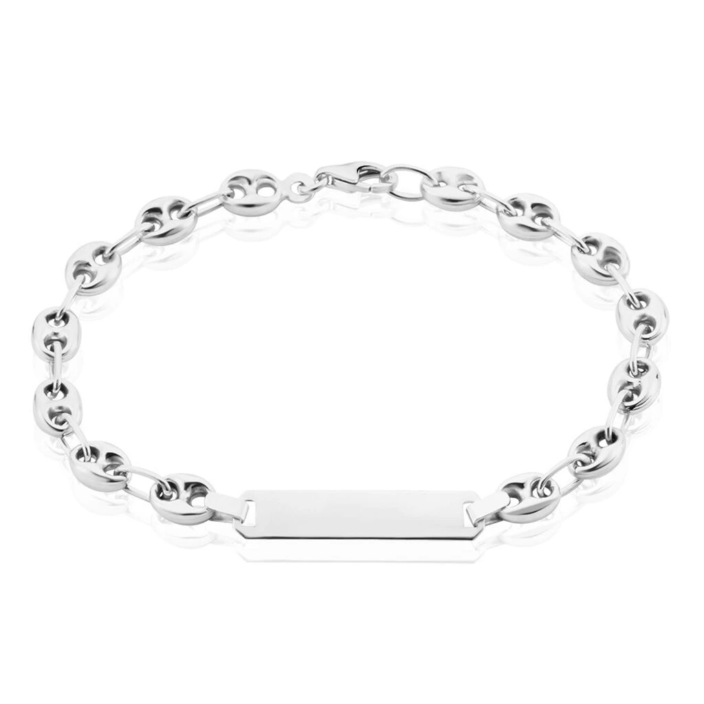 Bracelet Identite Argent Blanc Carrus 3 Bracelet Identite Argent Blanc Carrus