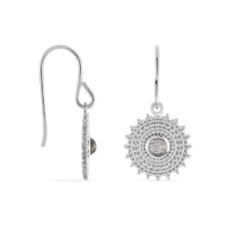Boucles D'oreilles Pendantes Nyoko Argent Blanc Labradorite -Garmin Soldes FAOFBAG001 view1