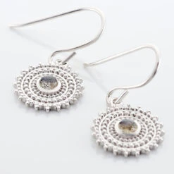 Boucles D'oreilles Pendantes Nyoko Argent Blanc Labradorite -Garmin Soldes FAOFBAG001 view2