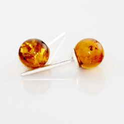 Boucles D'oreilles Puces Brunhild Argent Blanc Ambre -Garmin Soldes FAOFBIY110 view2