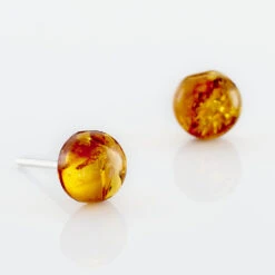 Boucles D'oreilles Puces Argent Blanc Brunhild Ambre -Garmin Soldes FAOFBIY146 view2