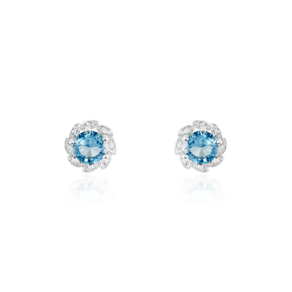 Boucles D'oreilles Puces Argent Blanc Clover Verre Oxydes De Zirconium 3 Boucles D'oreilles Puces Argent Blanc Clover Verre Oxydes De Zirconium