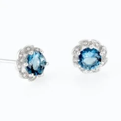 Boucles D'oreilles Puces Argent Blanc Clover Verre Oxydes De Zirconium 8 Boucles D'oreilles Puces Argent Blanc Clover Verre Oxydes De Zirconium -Garmin Soldes FAOFBLB004 view2