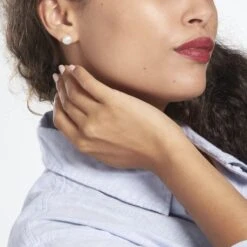 Boucles D'oreilles Puces Pascaloun Argent Perle De Culture -Garmin Soldes FAOFBU2289 model0