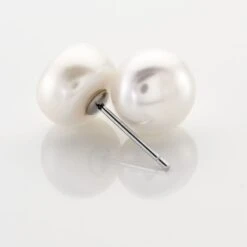 Boucles D'oreilles Puces Pascaloun Argent Perle De Culture -Garmin Soldes FAOFBU2289 view2