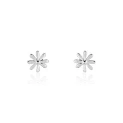 Boucles D'oreilles Puces Yuala Argent Blanc