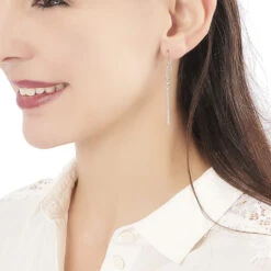 Boucles D'oreilles Pendantes Melodie Argent Blanc -Garmin Soldes FAOFBW0092 model0