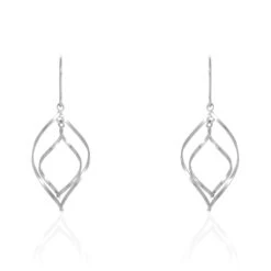 Boucles D'oreilles Pendantes Charlyn Argent Blanc