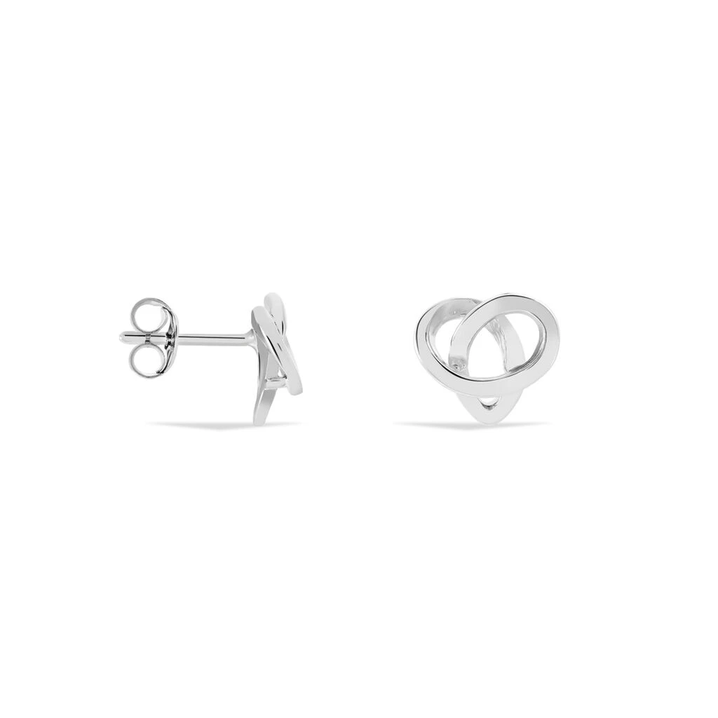 Boucles D'oreilles Puces Shainy Argent Blanc 4 Boucles D'oreilles Puces Shainy Argent Blanc – Image 2