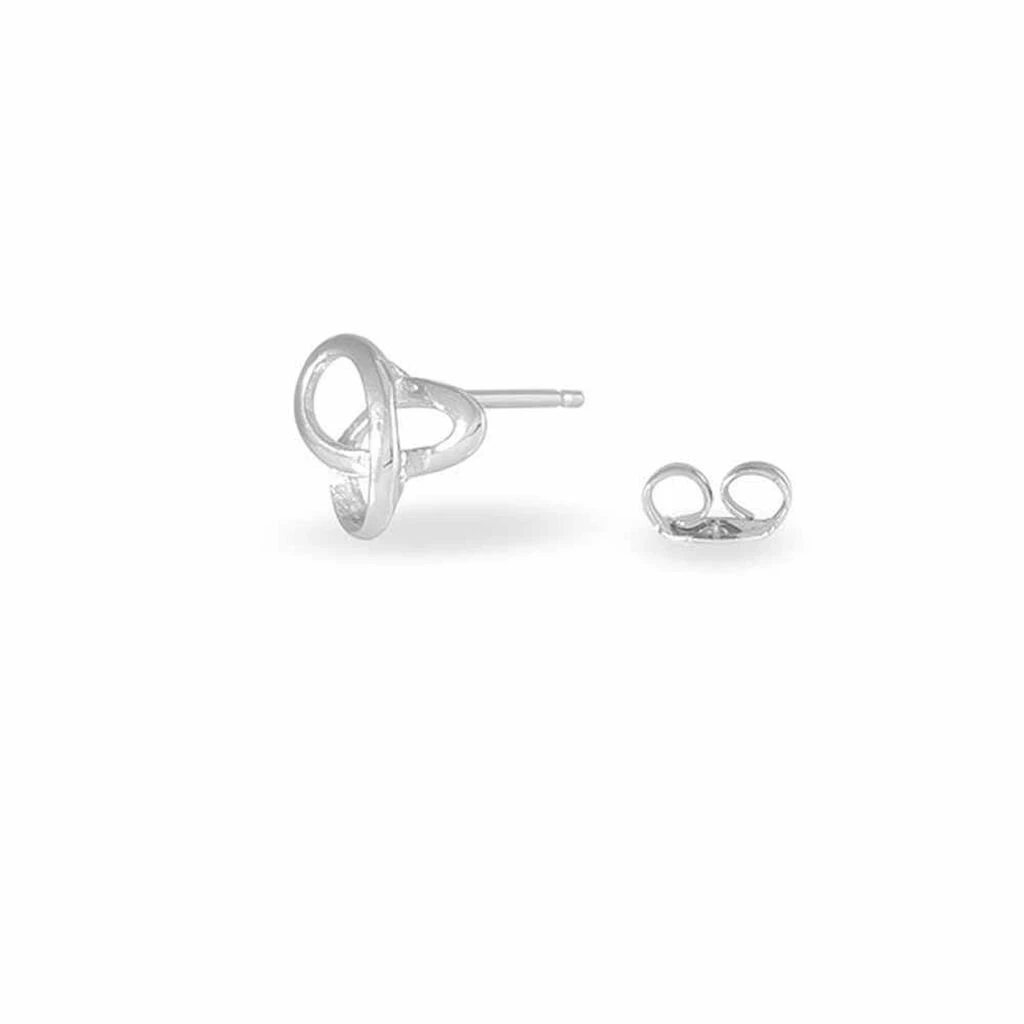 Boucles D'oreilles Puces Shainy Argent Blanc 5 Boucles D'oreilles Puces Shainy Argent Blanc – Image 3