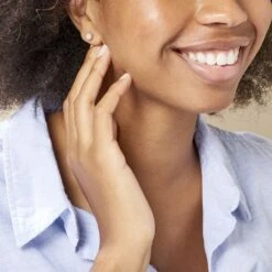 Boucles D'oreilles Puces Ayana Argent Blanc -Garmin Soldes FAOFBW00BV model0