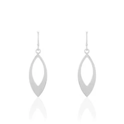 Boucles D'oreilles Pendantes Andrienne Argent Blanc