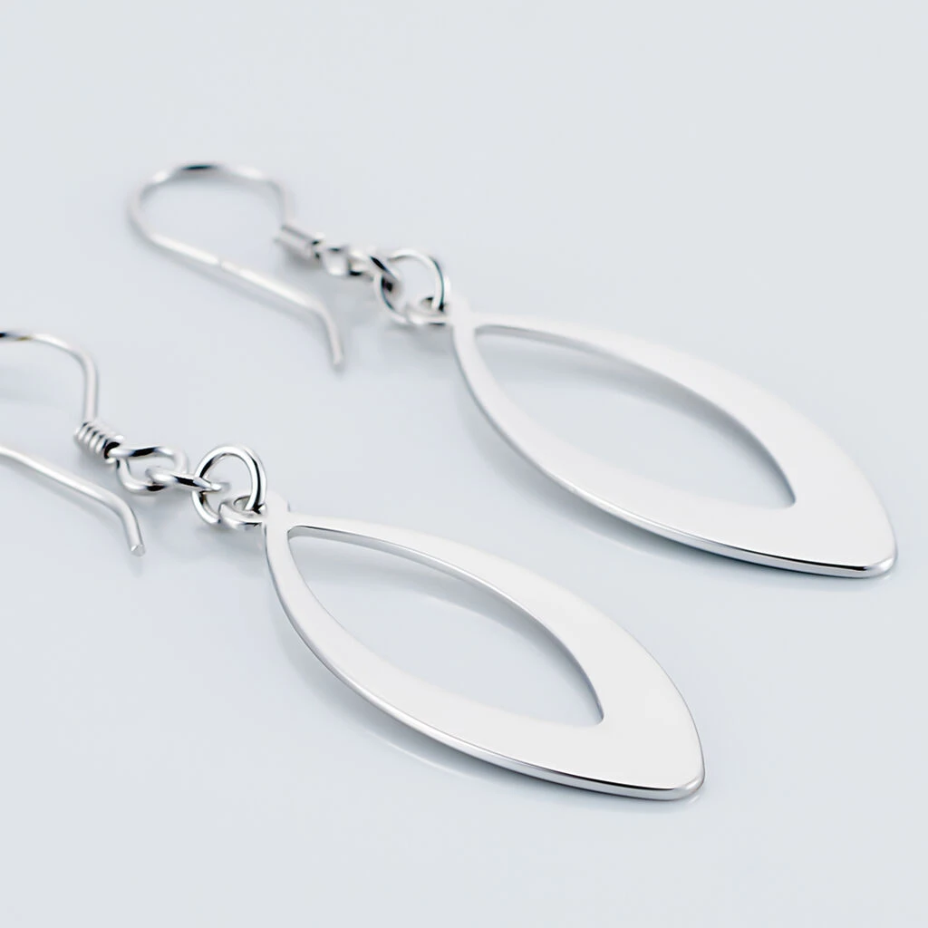 Boucles D'oreilles Pendantes Andrienne Argent Blanc 5 Boucles D'oreilles Pendantes Andrienne Argent Blanc – Image 3