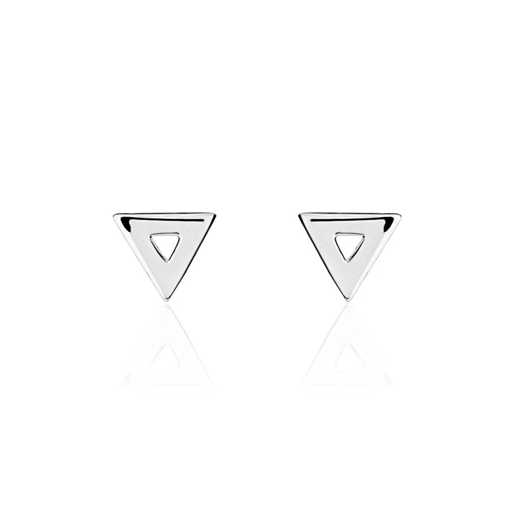 Boucles D'oreilles Puces Severine Argent Blanc 3 Boucles D'oreilles Puces Severine Argent Blanc