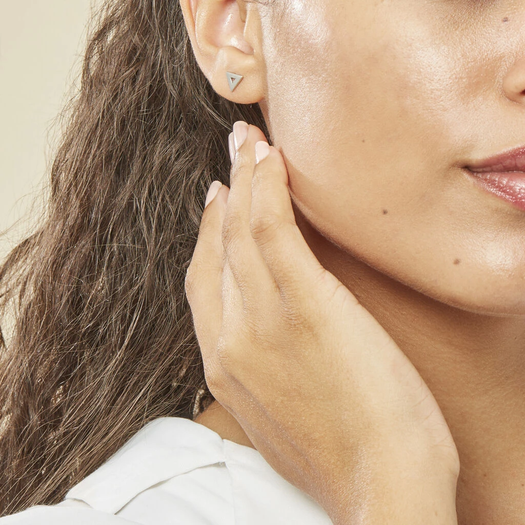 Boucles D'oreilles Puces Severine Argent Blanc 6 Boucles D'oreilles Puces Severine Argent Blanc – Image 4