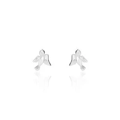 Boucles D'oreilles Puces Osie Argent Blanc