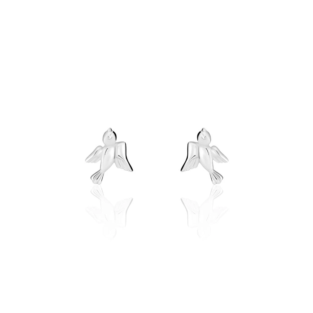 Boucles D'oreilles Puces Osie Argent Blanc 3 Boucles D'oreilles Puces Osie Argent Blanc