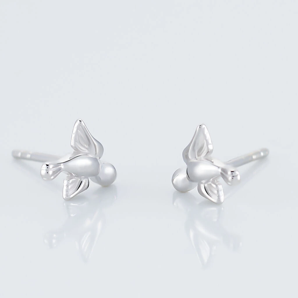 Boucles D'oreilles Puces Osie Argent Blanc 5 Boucles D'oreilles Puces Osie Argent Blanc – Image 3