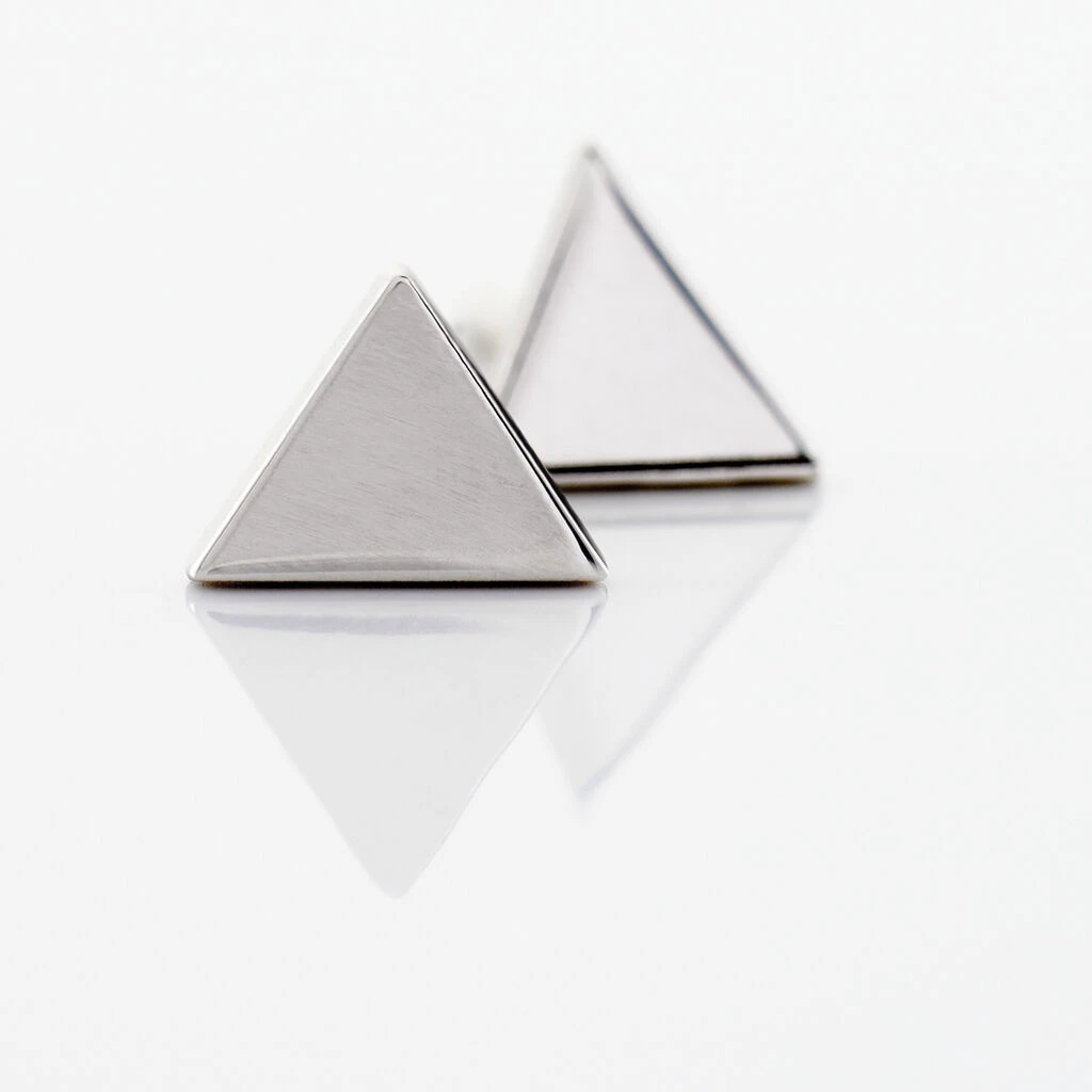 Boucles D'oreilles Puces Trilia Argent Blanc 5 Boucles D'oreilles Puces Trilia Argent Blanc – Image 3