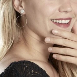 Boucles D'oreilles Pendantes Misao Argent Blanc -Garmin Soldes FAOFBW010U model0