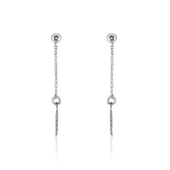 Boucles D'oreilles Pendantes Argent Blanc Maic