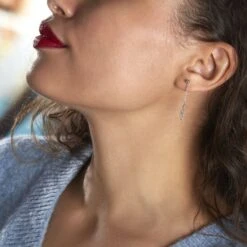 Boucles D'oreilles Pendantes Argent Blanc Maic -Garmin Soldes FAOFBW011T model1