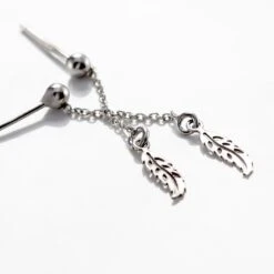 Boucles D'oreilles Pendantes Argent Blanc Maic -Garmin Soldes FAOFBW011T view2