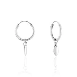 Créoles Argent Blanc Shelia