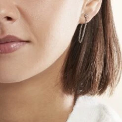 Boucles D'oreilles Pendantes Argent Blanc Renae -Garmin Soldes FAOFBW015B model0