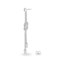 Boucles D'oreilles Pendantes Deauville Argent Blanc -Garmin Soldes FAOFBW0673 view2