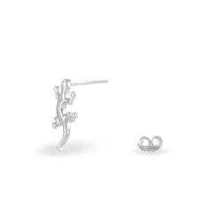 Boucles D'oreilles Puces Ivelyse Argent Blanc -Garmin Soldes FAOFBW0754 view2
