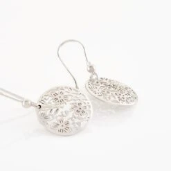 Boucles D'oreilles Pendantes Jardin D'ete Argent Blanc -Garmin Soldes FAOFBW0930 view2